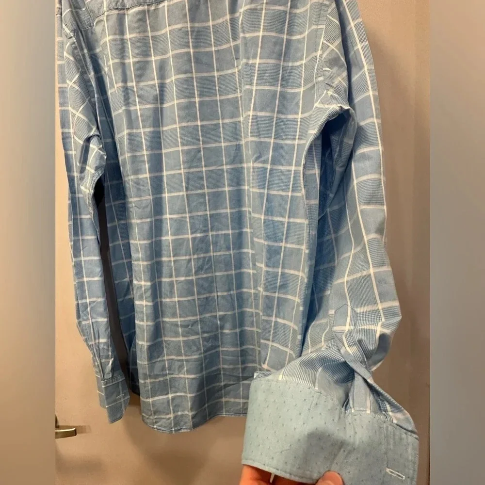 Men Bugatchi Large Classic Fit Long Sleeve Button up Shirt (fits XL 24’ Chest)